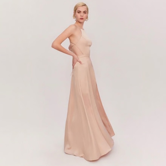 Fame & Partners Ada Lilac Halter Slit Maxi Gown - Picture 8 of 9